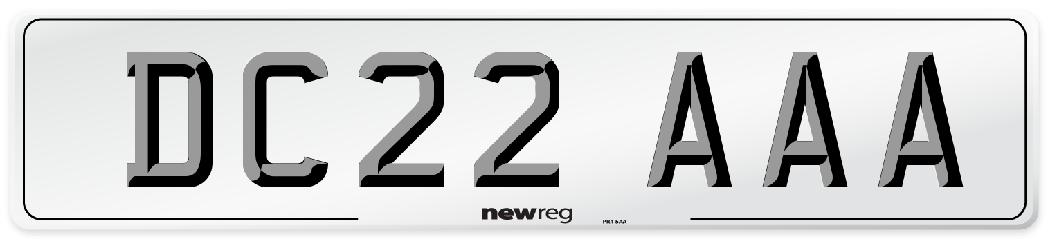 DC22 AAA Number Plate from New Reg